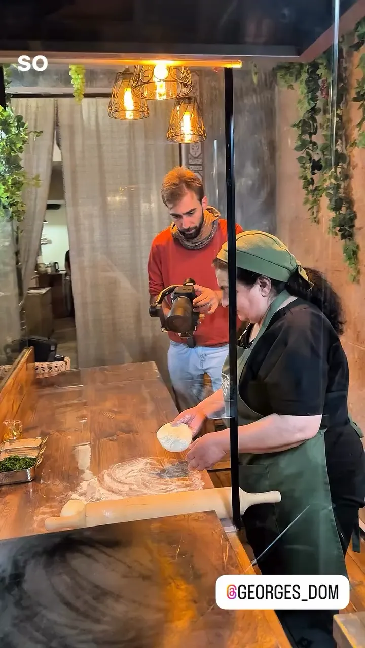 Filming in the kitchen